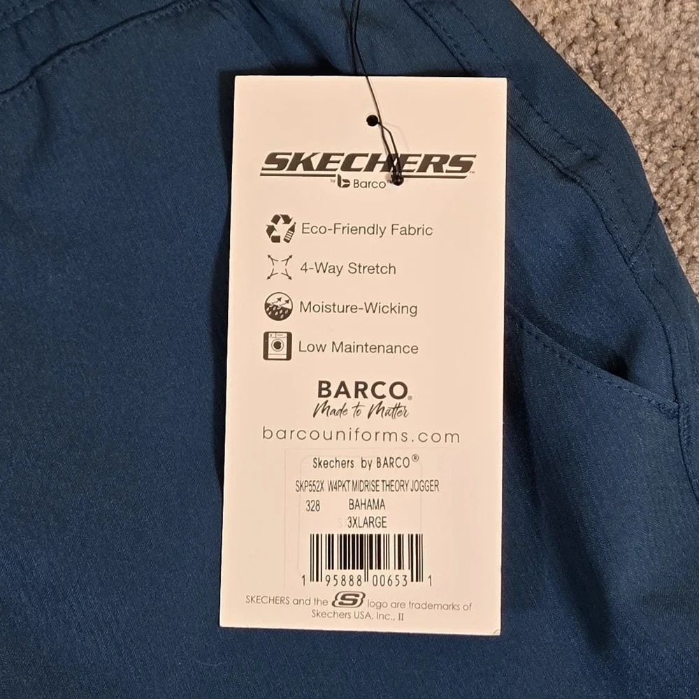 Skechers by Barco‎ Pants Womens 3XL Navy Scrub Cargo Drawstring Stretch Wicking